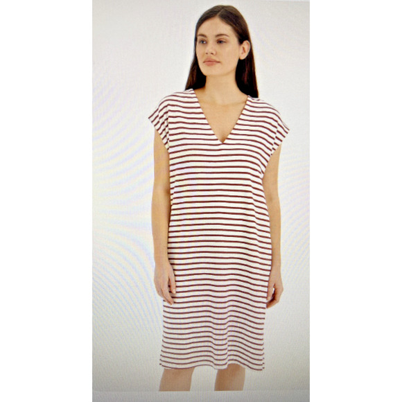 J.CREW Dresses & Skirts - J Crew Cap Sleeve Mini Shirt Dress Tunic Nautical Red White Stripes Small beach